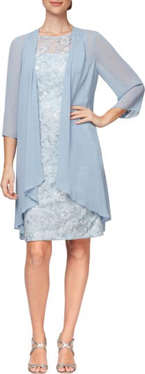 Alex Evenings Sequin Lace Sheath Dress & Chiffon Jacket | Nordstrom