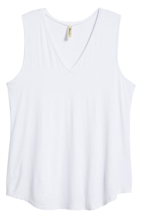 Shop 24seven Comfort Apparel V-neck Jersey Tank In White