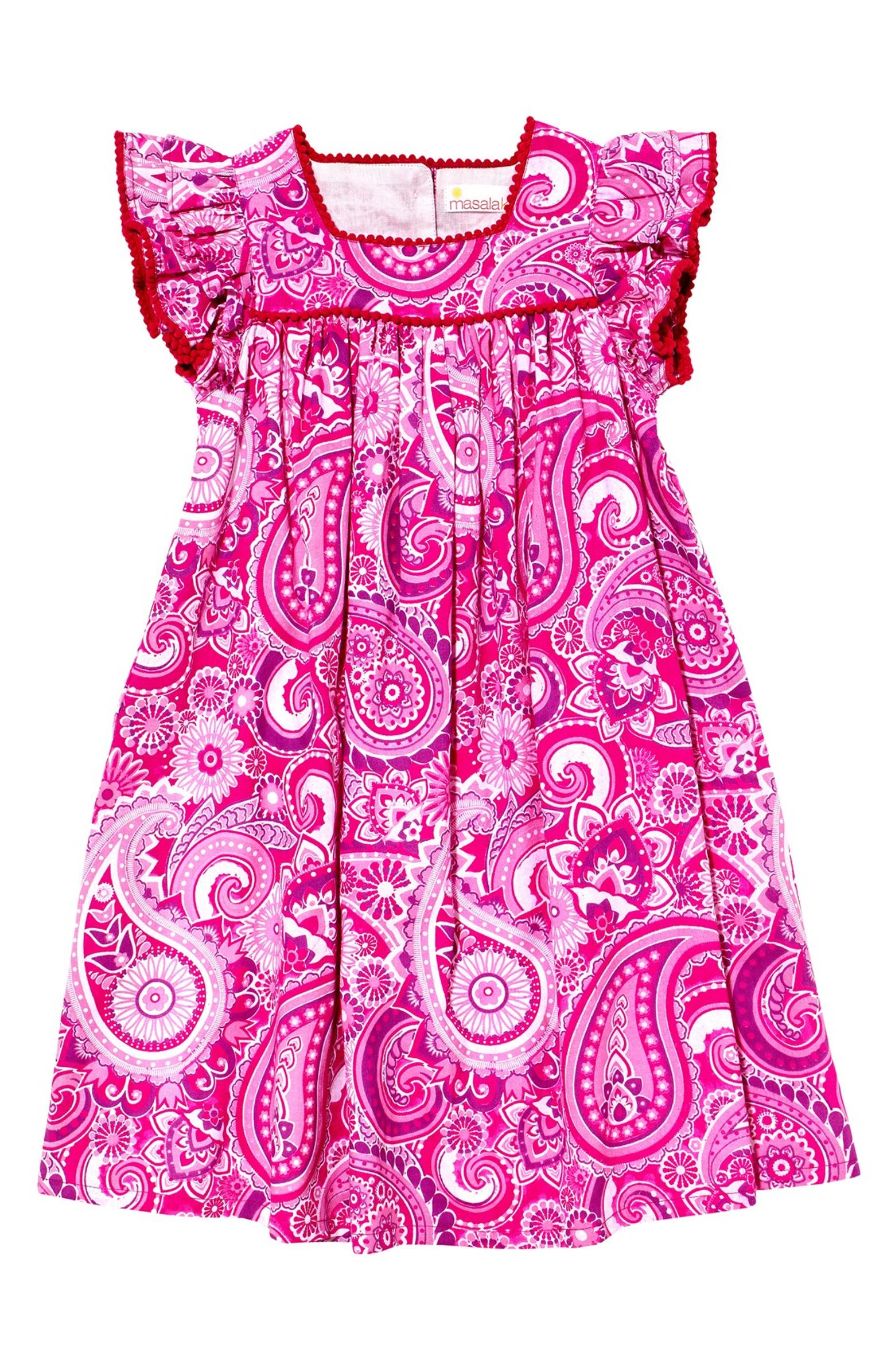 Masala Baby 'Zuri' Paisley Print Cotton Dress (Toddler Girls, Little ...