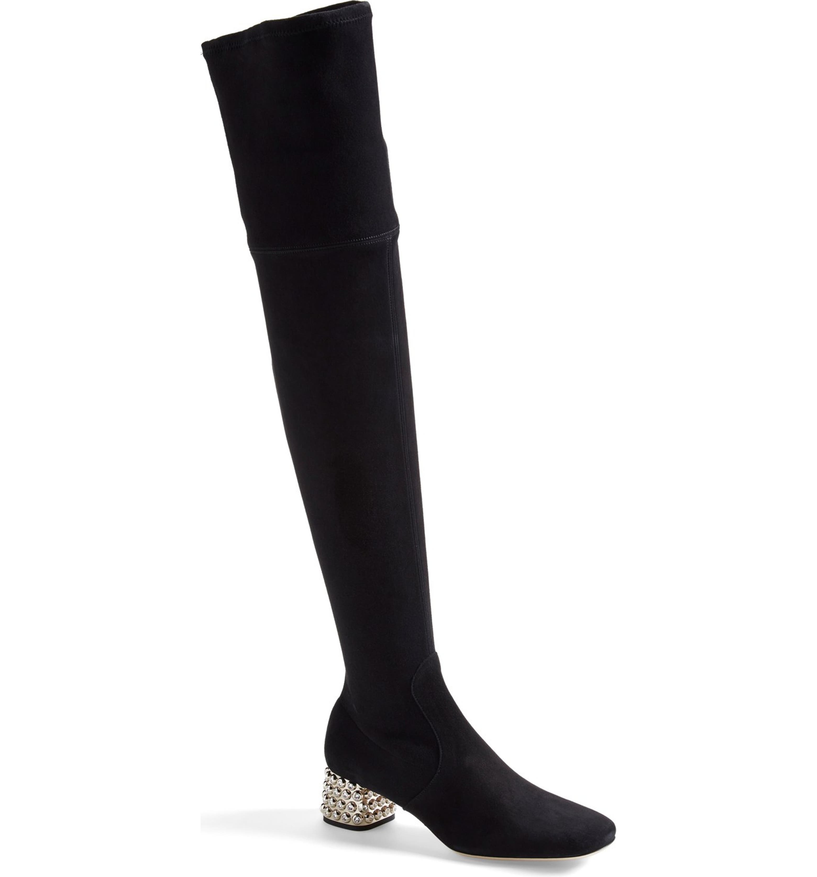 Miu Miu Jeweled Block Heel Boot (Women) | Nordstrom