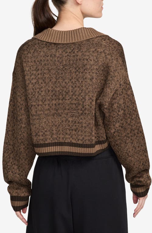 Shop Jordan Knit Crop Cardigan In Archaeo Brown