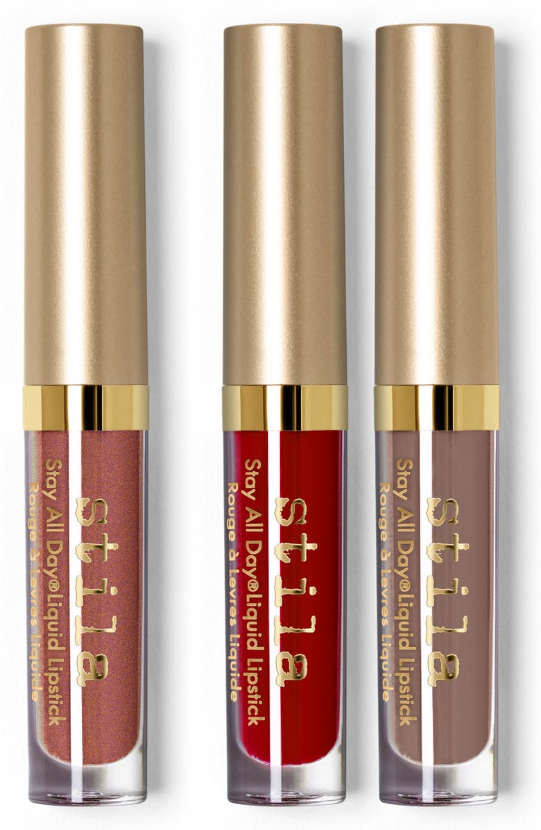 STILA warm & fuzzy stay all day liquid lipstick set, Main, color, 000