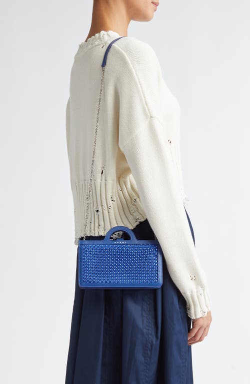 Shop Marni Tropicalia Leather Crossbody Bag In Royal/blue