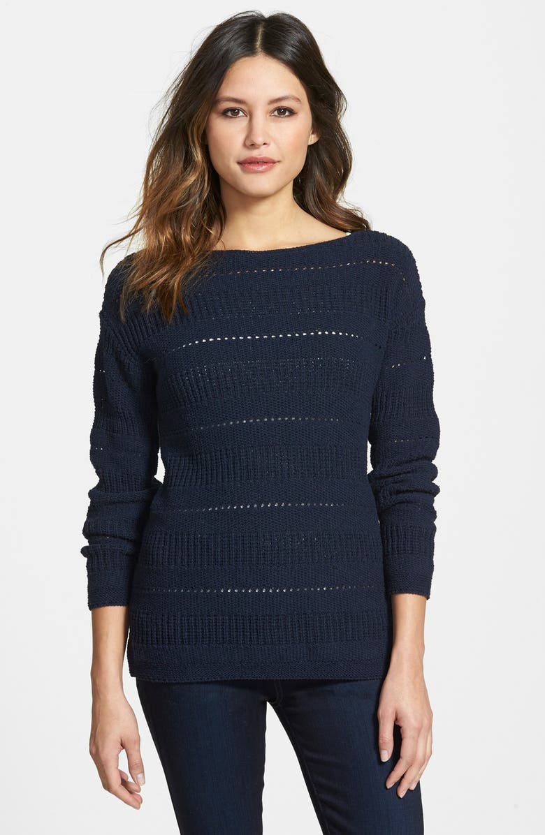 Nordstrom Collection Pointelle Stitch Boatneck Sweater | Nordstrom