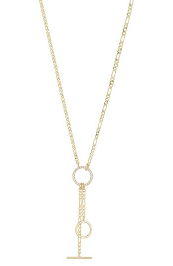 Glaze Jewelry Cz Lariat Chain Necklace In Gold