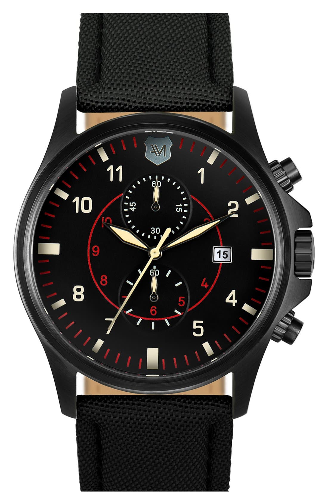 Andrew Marc Watches Chronograph Canvas Strap Watch, 47mm Nordstrom