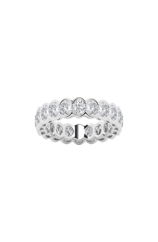 Shop Badgley Mischka Collection Oval Lab Created Diamond Half Bezel Eternity Band Ring In White