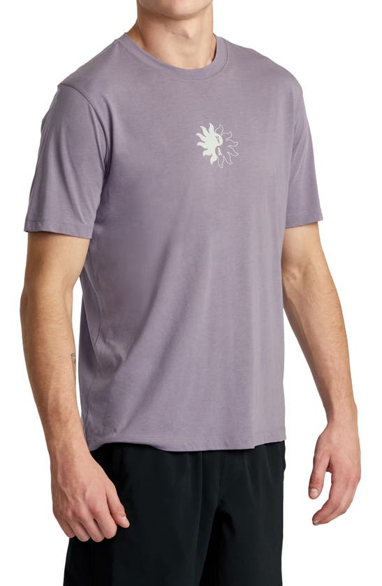 Shop Rvca Bloomin Performance Graphic T-shirt In Purple Sage