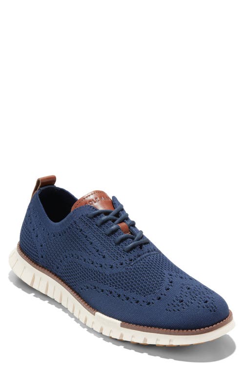 Shop Cole Haan Zerogrand Remastered Stitchlite™ Oxford In Marine Blue/ivory