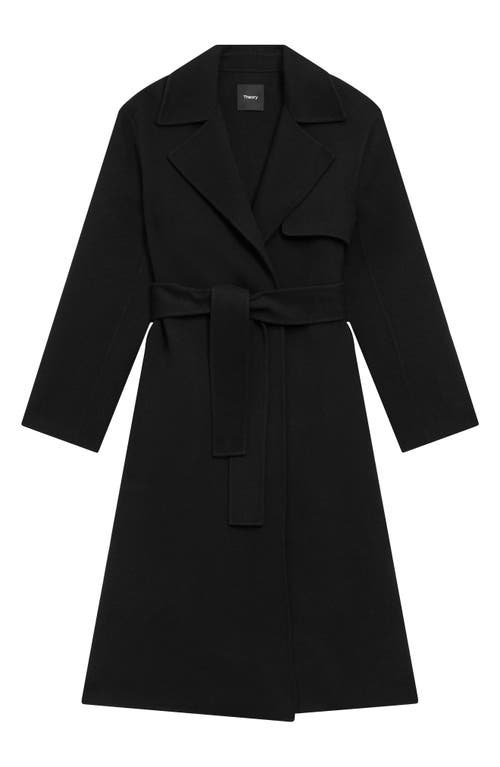 Shop Theory Wool Blend Trench Coat In Black