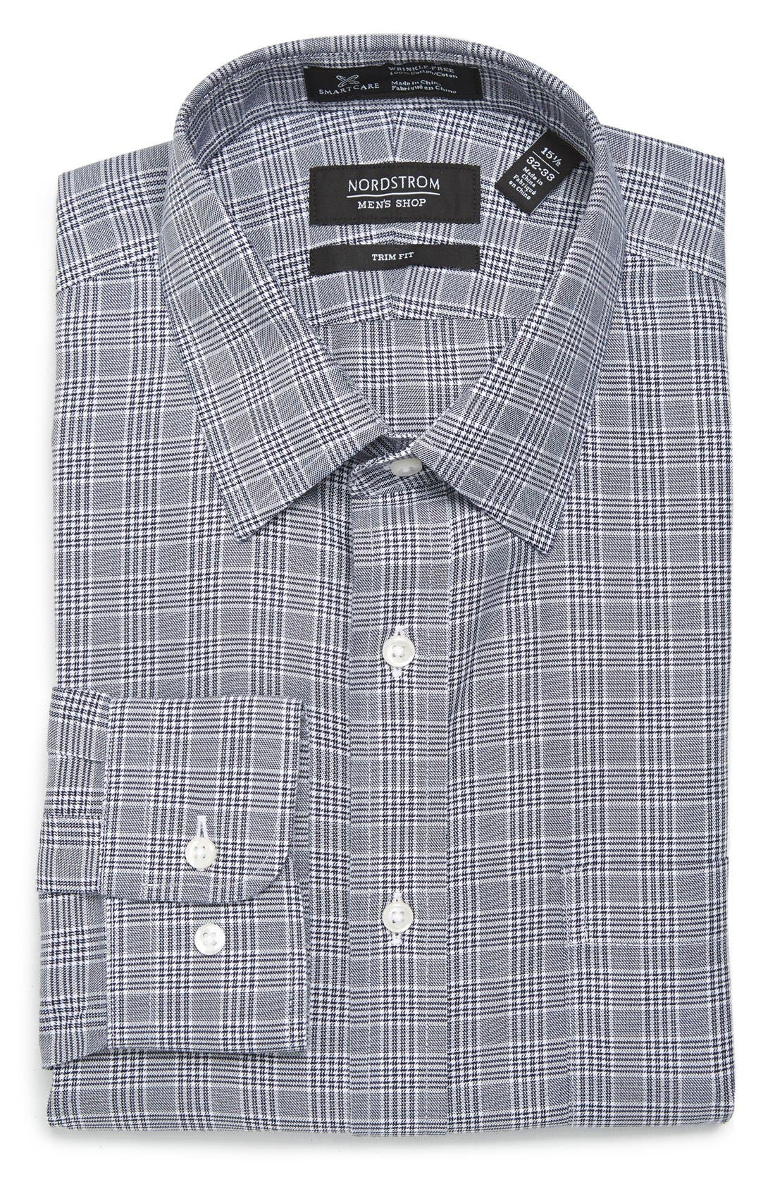 Nordstrom Men's Shop Smartcare™ Trim Fit Plaid Dress Shirt Nordstrom