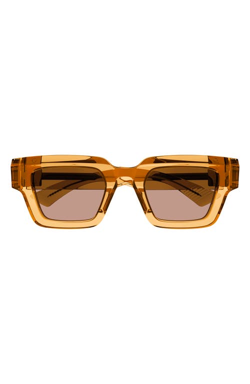 Shop Bottega Veneta 49mm Rectangular Sunglasses In Orange