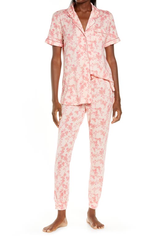 Knit Pajamas in Pink Poppy