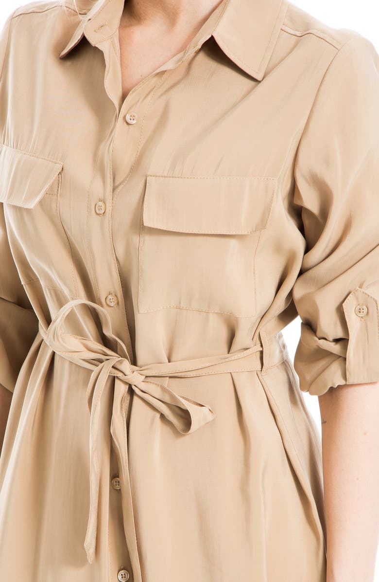 MAX STUDIO Roll Sleeve Utility Maxi Shirtdress Nordstromrack