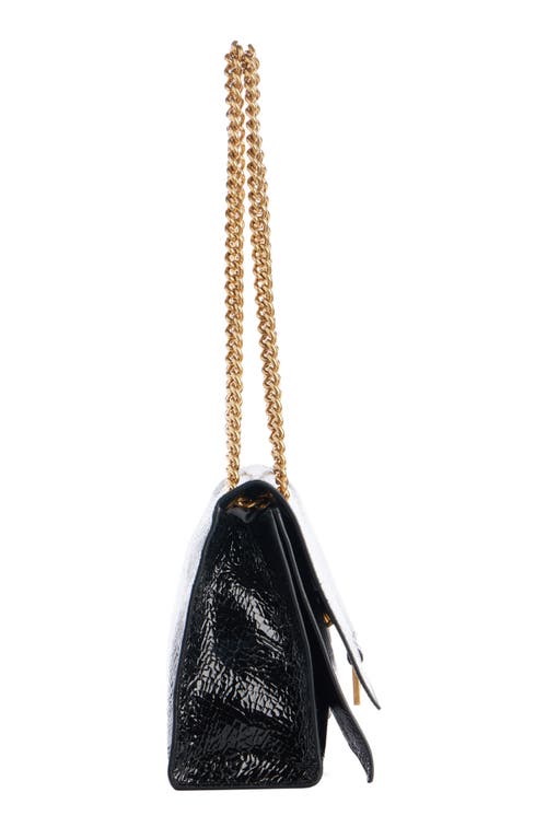 Shop Balenciaga Crush Leather Shoulder Bag In Black