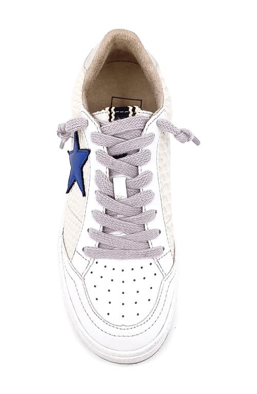 Shop Shushop Kids' Paz Sneaker In White/metallic Blue