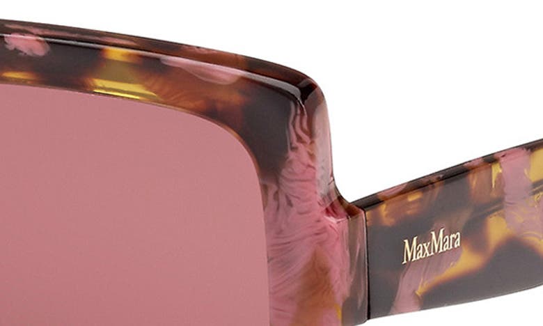 Shop Max Mara Ernest 56mm Square Sunglasses In Coloured Havana / Bordeaux