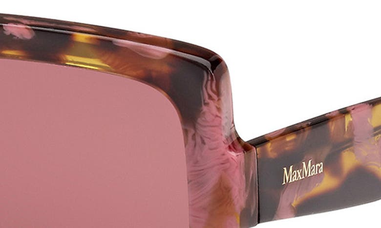 Max Mara Women's D107 56mm Square Sunglasses In Coloured Havana / Bordeaux