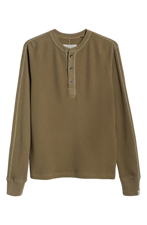 Shop Rag & Bone Garment Dyed Waffle Henley In Olive