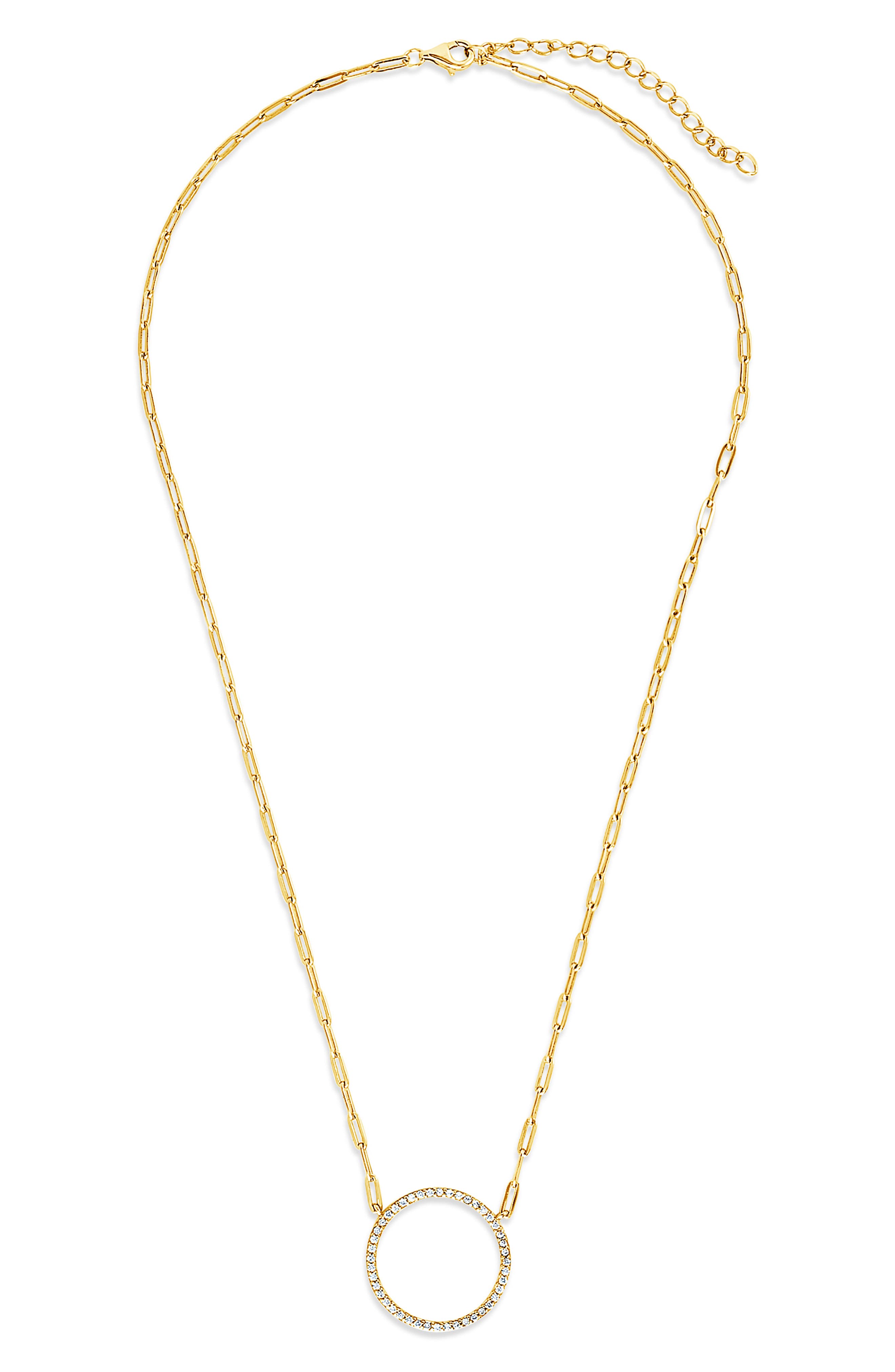 yellow gold circle necklace