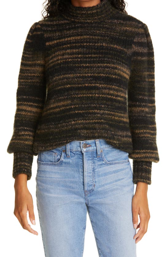 Veronica Beard Alston Mock Neck Sweater In Black Multi