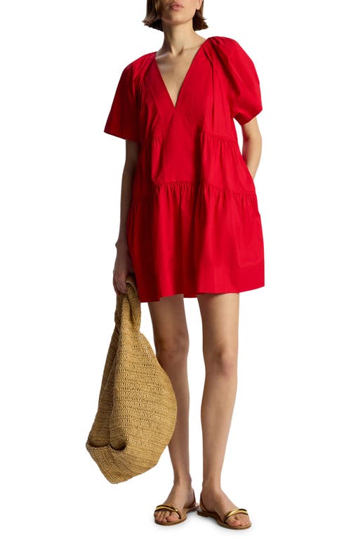 A. L.C. Camila Tiered Cotton Poplin Minidress Rouge at Nordstrom,