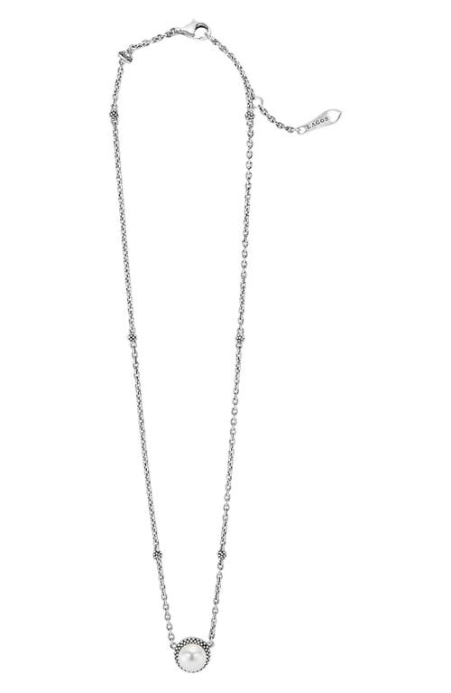 Shop Lagos Luna Freshwater Pearl Pendant Necklace In Silver/pearl