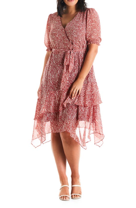 Estelle Fleur Wrap Dress In Red Milk Modesens