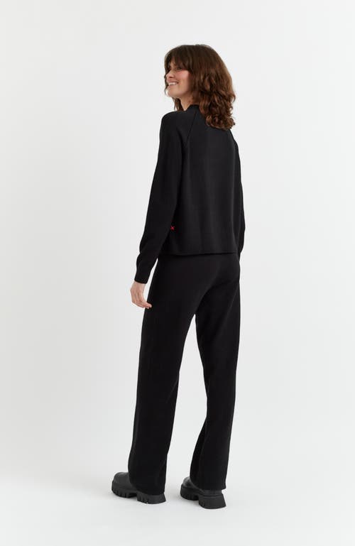 Shop Chinti & Parker Wool & Cashmere Wide Leg Track Pant In Black