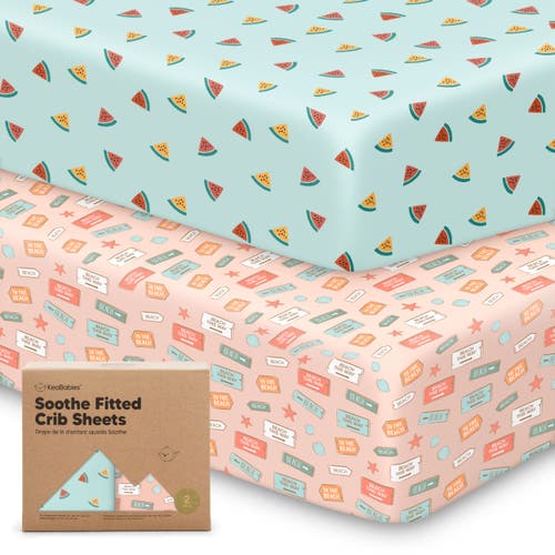 Keababies Soothe Fitted Crib Sheet In Beach Day