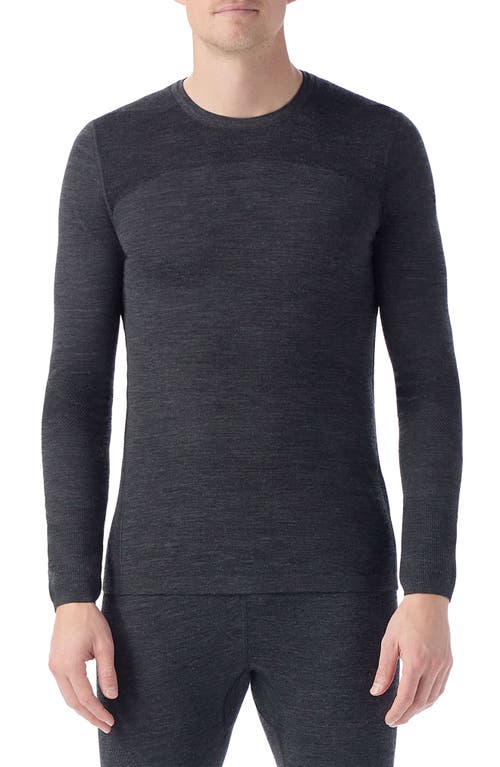 Smartwool Intraknit Thermal Merino Long Sleeve Crewneck T-shirt In Charcoal-black