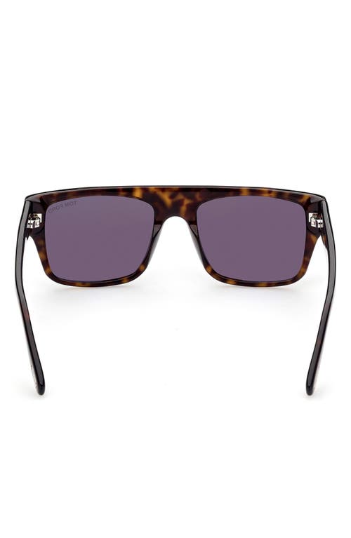 Shop Tom Ford Dunning 55mm Rectangular Sunglasses In Shiny Dark Havana/brown