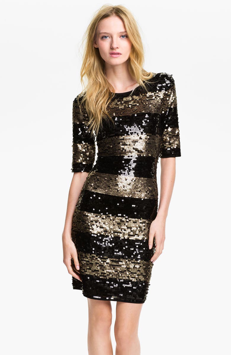 BCBGMAXAZRIA Sequin Stripe Sheath Dress | Nordstrom