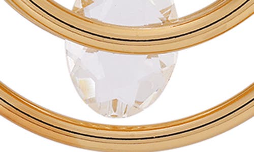 Vince Camuto Floating Crystal Double Hoop Earrings In Gold Tone