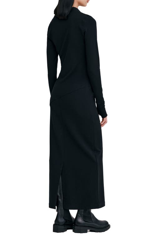 MARCELLA MARCELLA BROOME ASYMMETRIC HALF ZIP LONG SLEEE MAXI DRESS