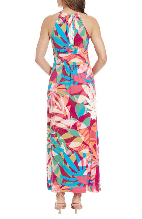 Shop London Times Morris Print Sleeveless Maxi Dress In Pink Multi
