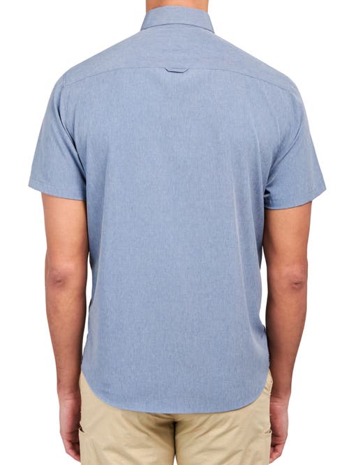 Brooklyn Brigade Solid 4-way Stretch Performance Shirt In Blue Heather
