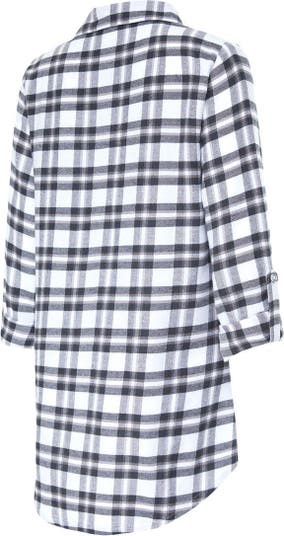 Las Vegas Raiders Concepts Sport Women's Accolade Flannel Long Sleeve  Button-Up Nightshirt - Black/Silver