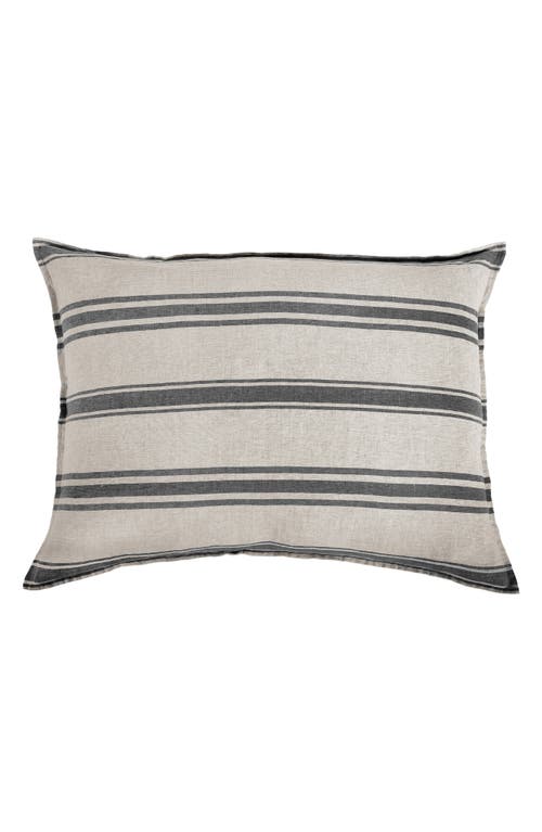 Shop Pom Pom At Home Jackson Stripe Linen Sham In Flax/midnight