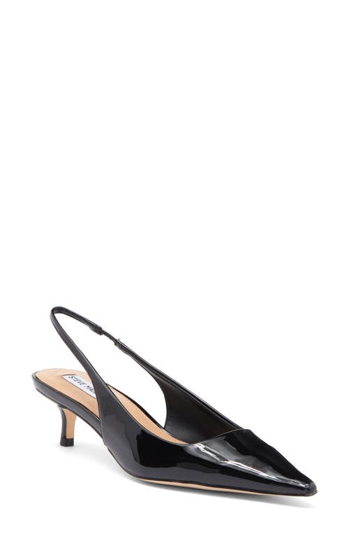 Shop Steve Madden Kari Pointed Toe Kitten Heel Slingback Pump In Black Patent