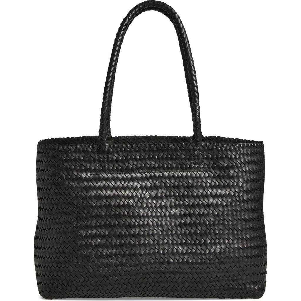 Madewell Handwoven Leather Tote In True Black