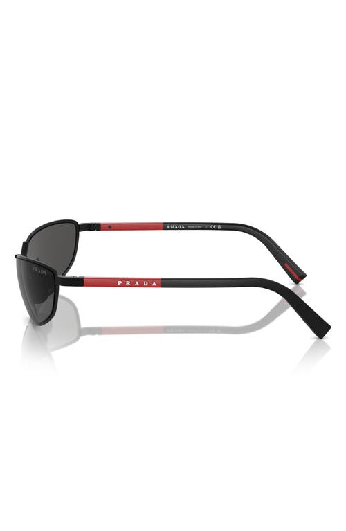 Prada Linea Rossa Matte Black Metal Sunglasses In Matte Black