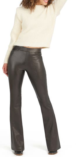 Buy Spanx Leather-Like Flare Trousers - Luxe Black