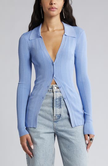 Open Edit Collar Rib Cardigan | Nordstrom