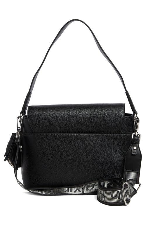 Shop Calvin Klein Millie Flap Shoulder Bag In Black/silver