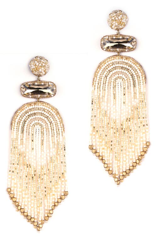 Deepa Gurnani Ishana Bead Chandelier Earrings in Ivory at Nordstrom