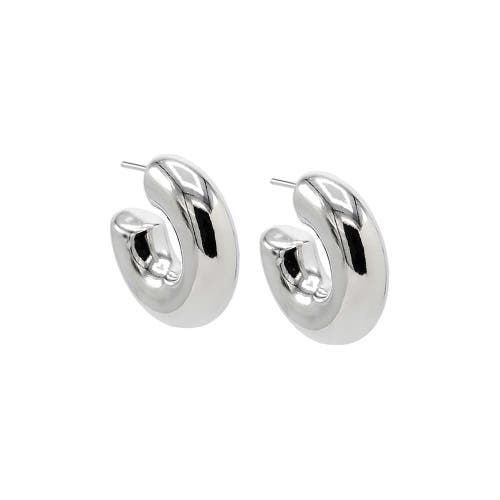 Shop Adina Eden By  Bubble Hoop Earring In Silver