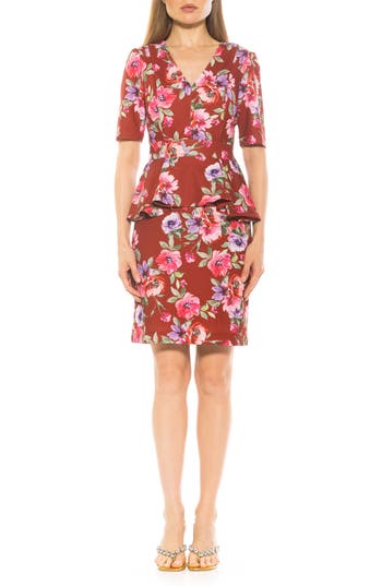 Alexia Admor Atlas Dress In Red Floral
