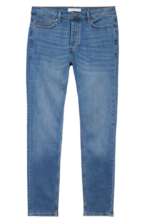 Topman Stretch Skinny Jeans in Mid Blue