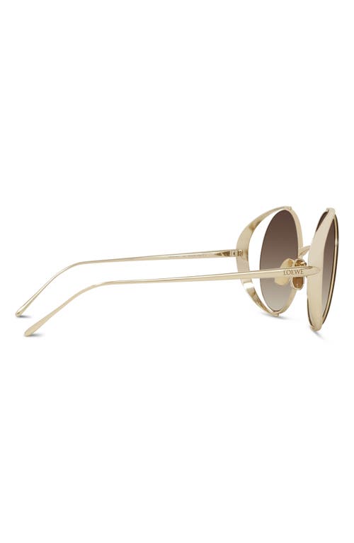 Shop Loewe Signature 54mm Gradient Round Sunglasses In Gold/gradient Brown